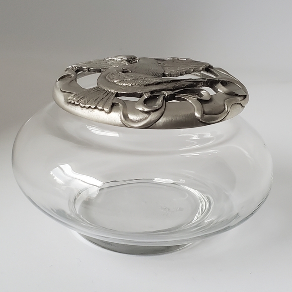 Vintage Seagull Pewter Canada 1988 Two Love Birds Potpourri Holder Trinket Box - Picture 3 of 7